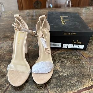 Morrina Natural Suede Lace-Up High Heel Sandals